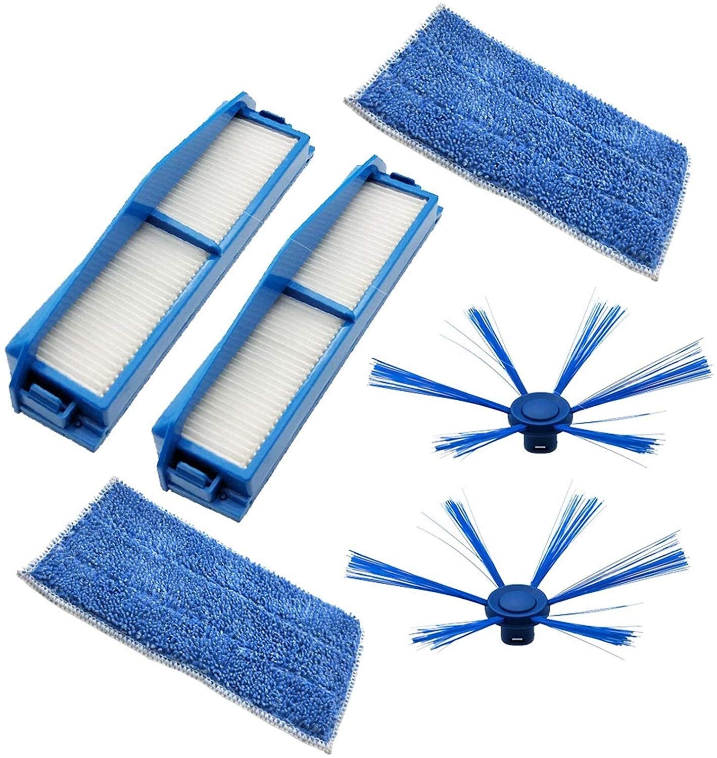 Cecotec Conga 3290 3490 3690 Vacuum Cleaner Replacement Accessory Kit - Filter Roller Brush, Mop Pads & Cleaning Cloth | Side Brush & Spare Parts Set for Home Floor Cleaning & Maintenance