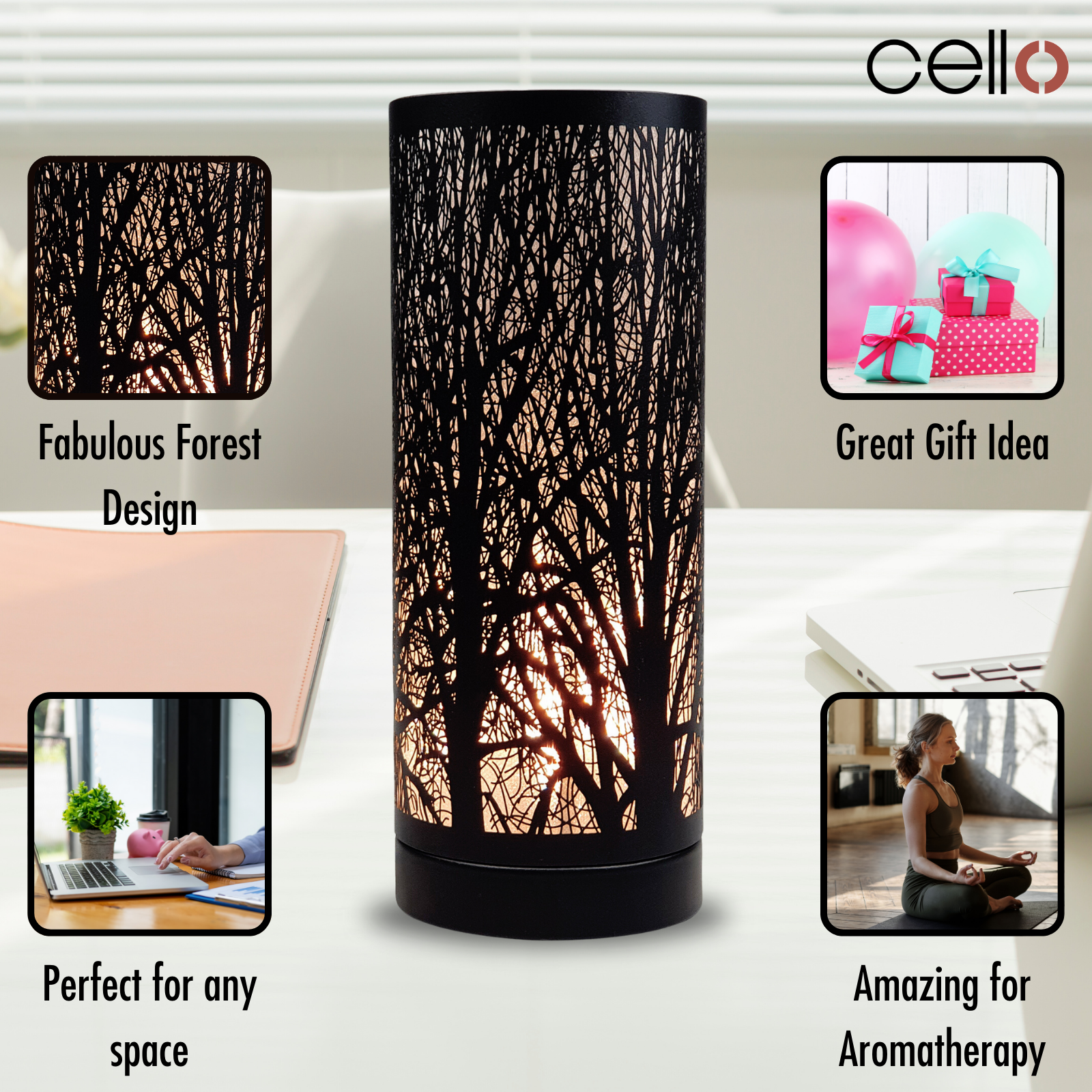 Cello Electric Wax Warmer with Touch Control - Aromatherapy Diffuser for Home, Office & Spa | Perfect for Relaxation, Stress Relief & Mood Enhancement