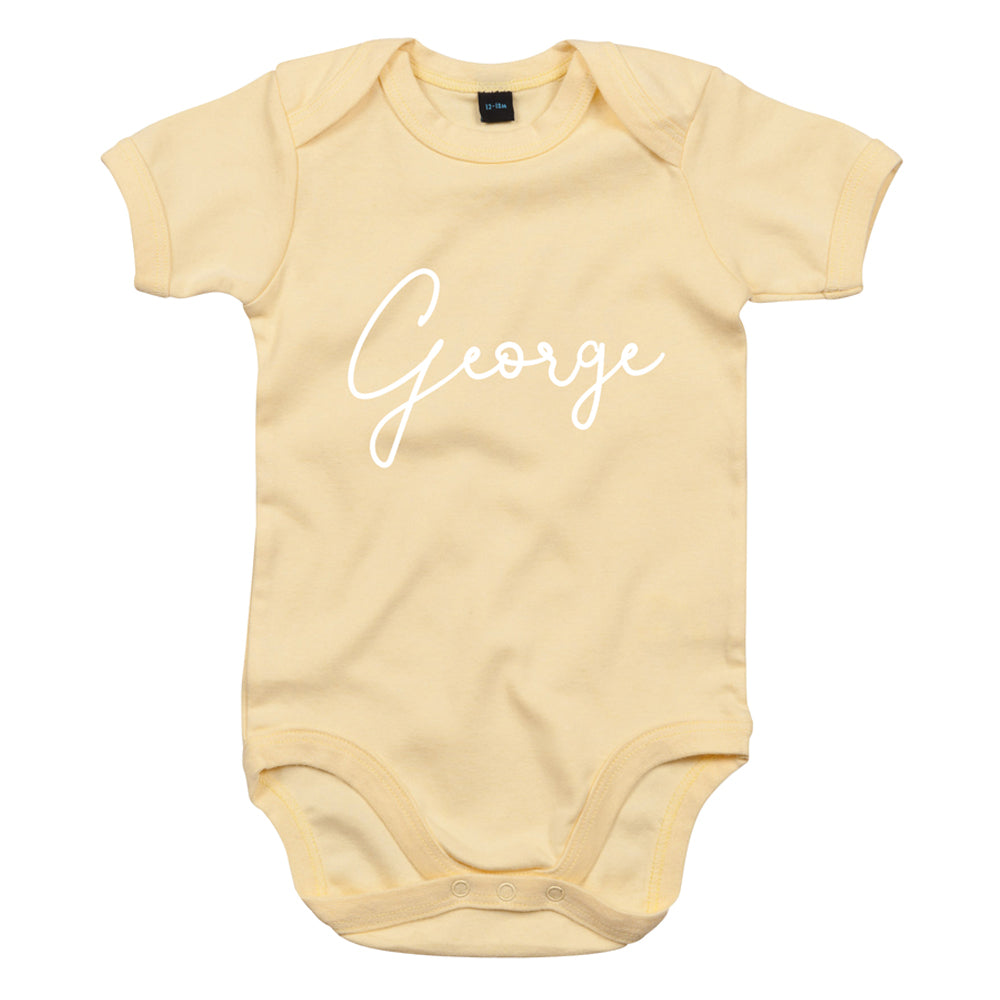 Personalized Baby Vest with Classic Script Name - Soft Cotton Infant Bodysuit for Newborns & Toddlers - Perfect for Photo Shoots, Gifts & Everyday Wear (MRK X)