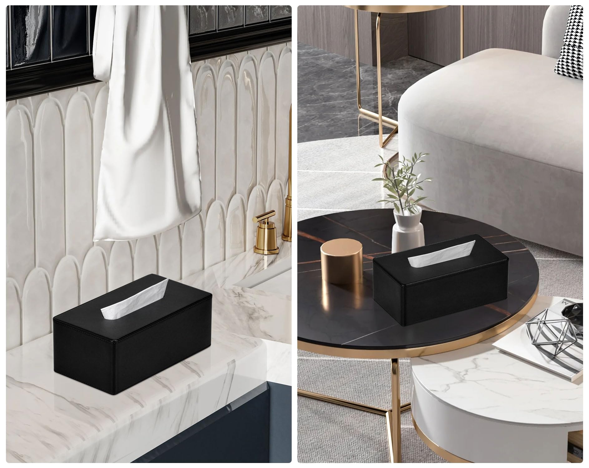 Elegant PU Leather Tissue Box Cover 9.8