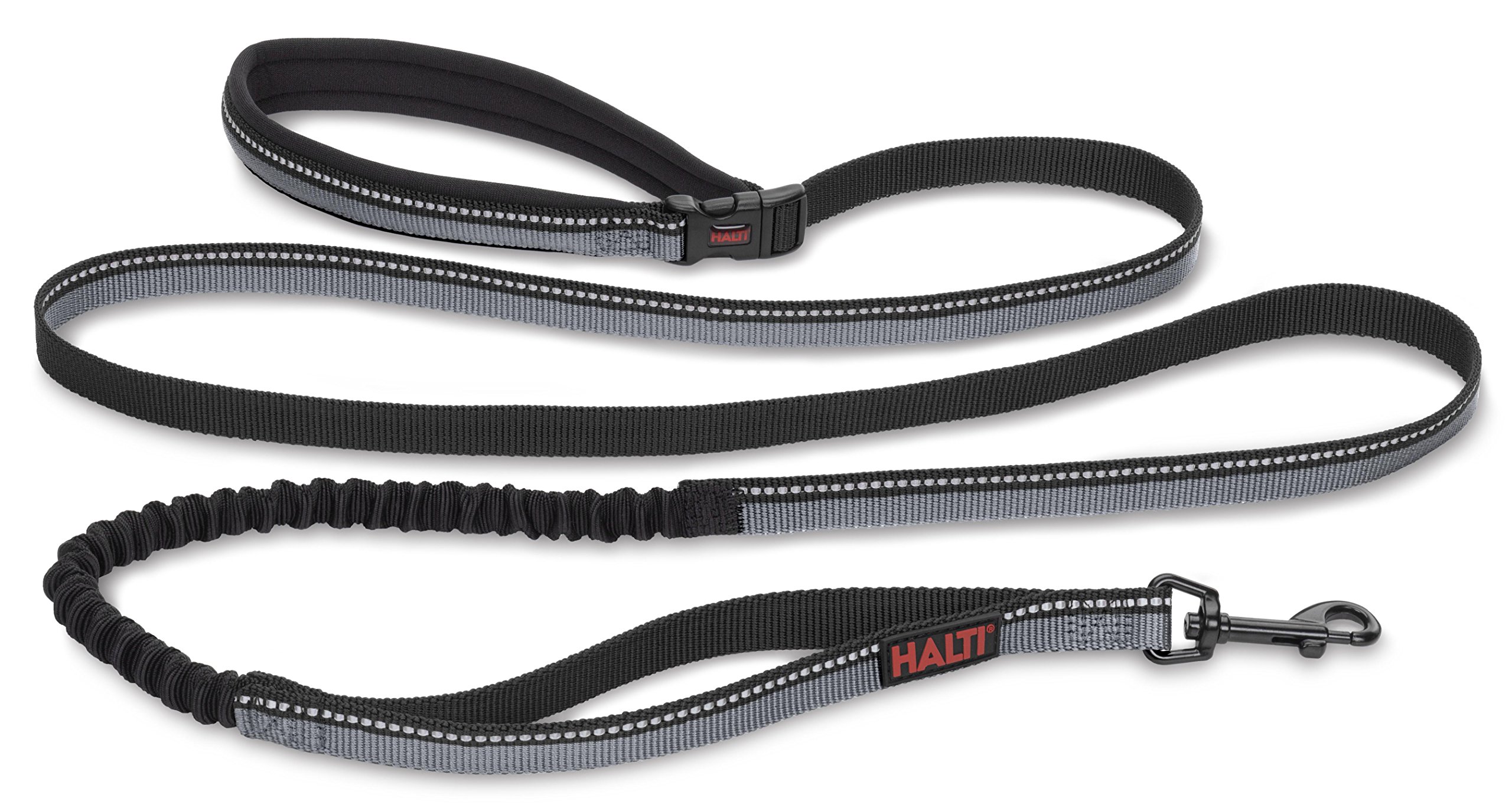 HALTI Active Bungee Dog Leash - Shock Absorbing Neoprene Padded Hands-Free Belt & Lead for Running, Hiking, Jogging with Medium & Large Dogs | Size Large, Black | Perfect for Outdoor Adventures & Dog Training