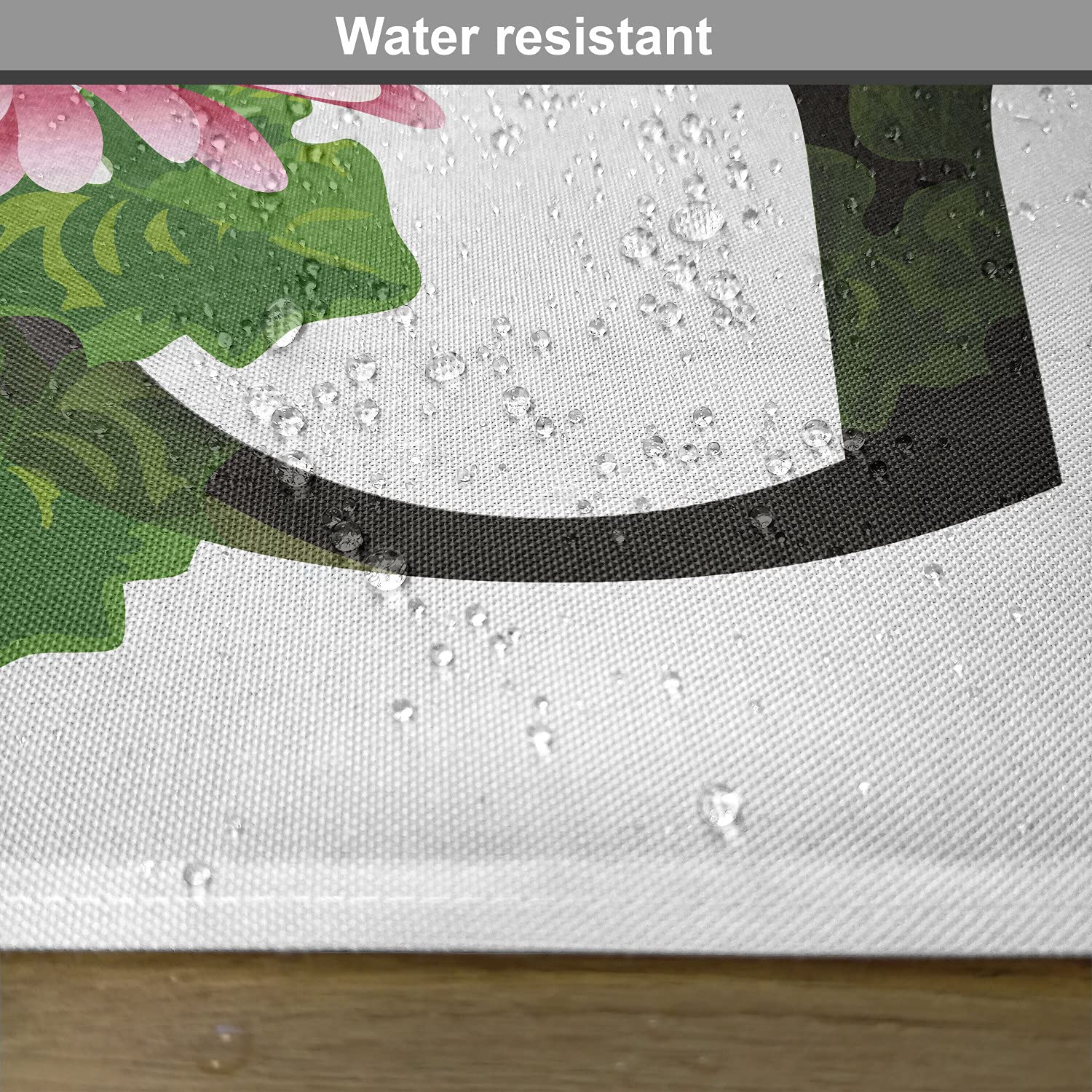 Ambesonne Letter G Placemats Set of 4 - Floral Alphabet Table Mats with Gerbera Flower Design, Spring-Themed Font for Dining Room & Kitchen Decor, Washable Fabric in Pink, Green & Black | Perfect for Spring Parties, Easter Decorations & Alphabet-Themed Events
