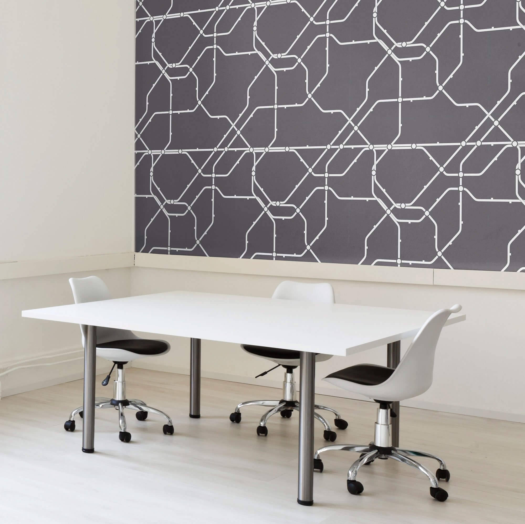 White and Charcoal Grid Peel & Stick Removable Wallpaper - Self-Adhesive Decorative Wall Covering for Bedroom, Living Room, Office | Easy to Install & Remove