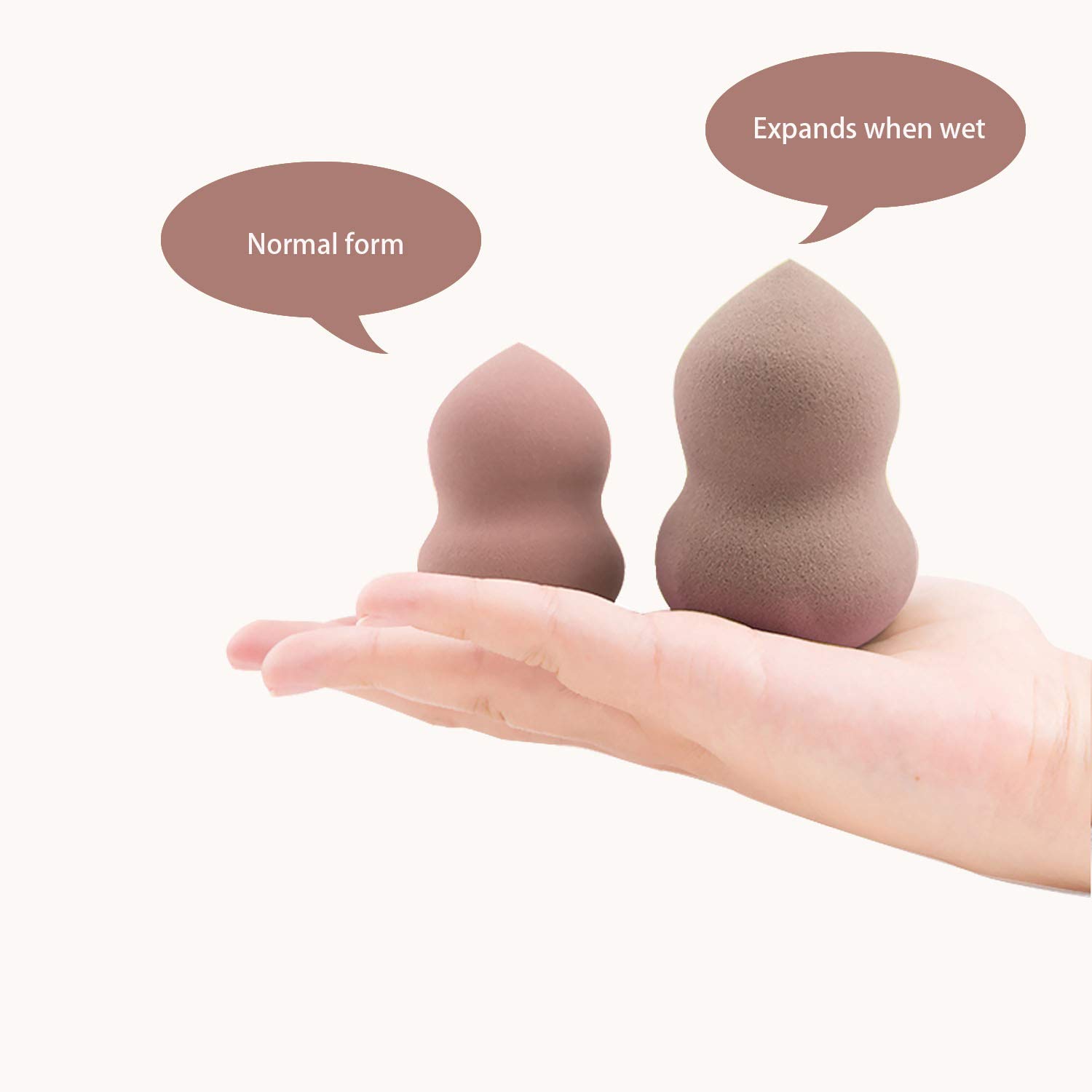 4-Piece Makeup Sponge Blender Set - Foundation & Contouring Beauty Sponge for Liquid & Cream Makeup (Brown) | Perfect for Professional Makeup Application & Everyday Beauty Routine