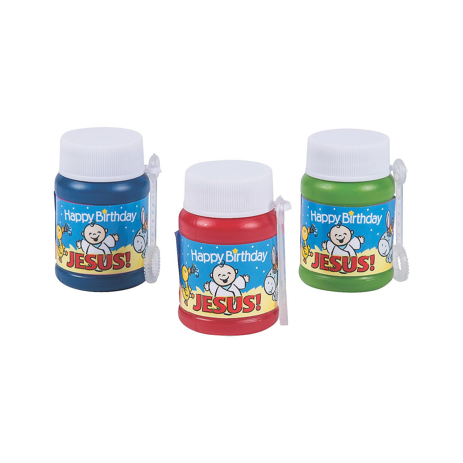 12 Pack Happy Birthday Jesus Bubble Bottles for Christmas - Fun Party Favors for Kids, Holiday Celebrations & Festive Gatherings