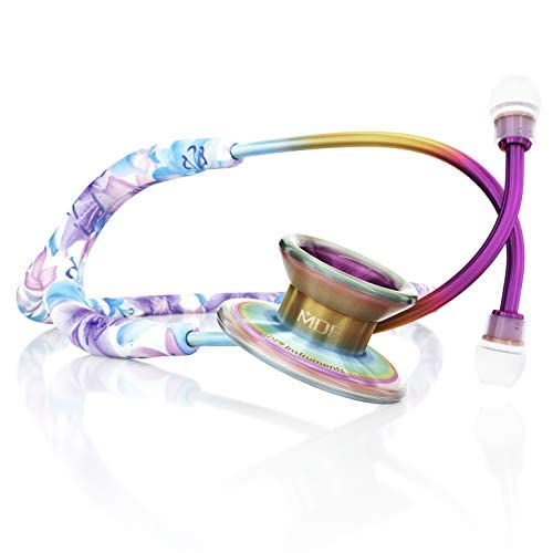 MDF Instruments Monet Kaleidoscope MD One Epoch Lightweight Titanium Stethoscope - Professional Adult Stethoscope with Monet Tube & Kaleidoscope Chestpiece - MDF777TMOKL - Ideal for Doctors, Nurses, and Medical Students in Hospitals and Clinics