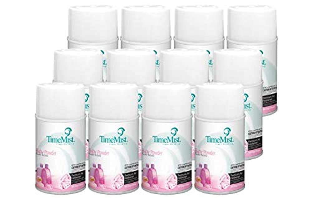 TimeMist 1042686 Metered Fragrance Dispenser Refills - Baby Powder Scent, 7 oz (12-Pack) | Air Freshener for Home, Office, Bathroom & Car | Long-Lasting Odor Eliminator