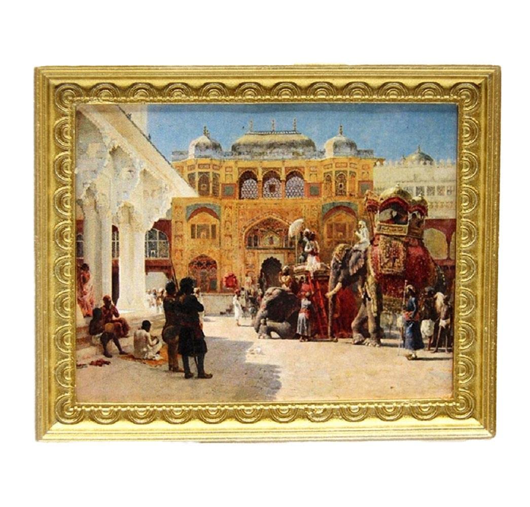 Melody Jane Dollhouse Prince Arrival Painting - 1:12 Scale Miniature Gold Frame Picture for Dolls Houses | Perfect for Victorian Dollhouse Decor & Collectible Display