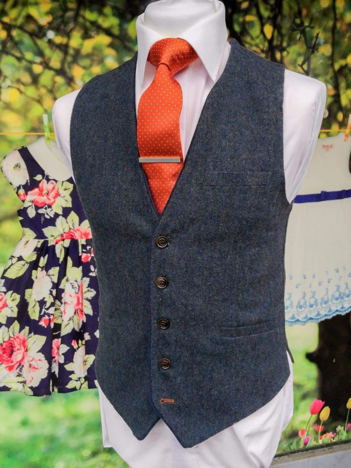 Cavani Men's Slim Fit Tweed Waistcoat Vest | Formal & Casual Style | Perfect for Weddings, Business Meetings & Office Wear