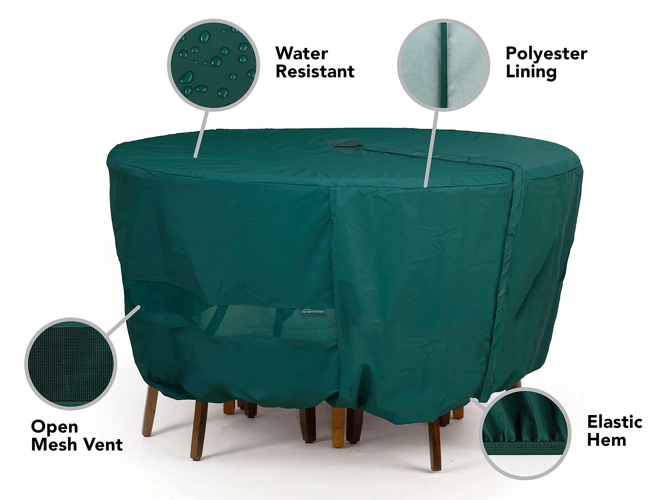 Round Patio Dining Table Cover with Chair Set - 86