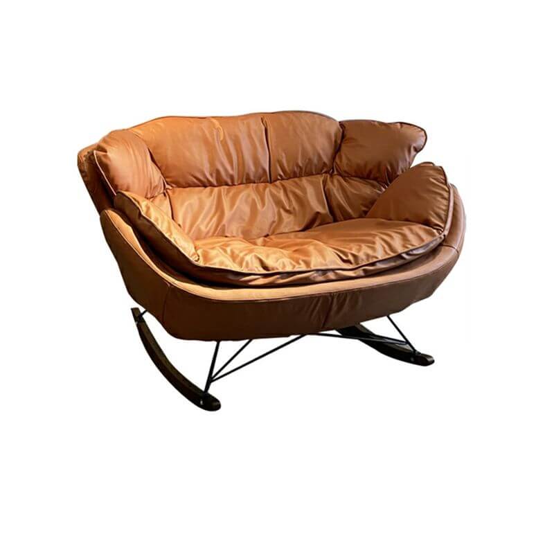 Modern Indoor Rocking Chair with Black Upholstery - Non-Scratch Recessed Arm Design - Perfect for Living Room, Nursery & Relaxation