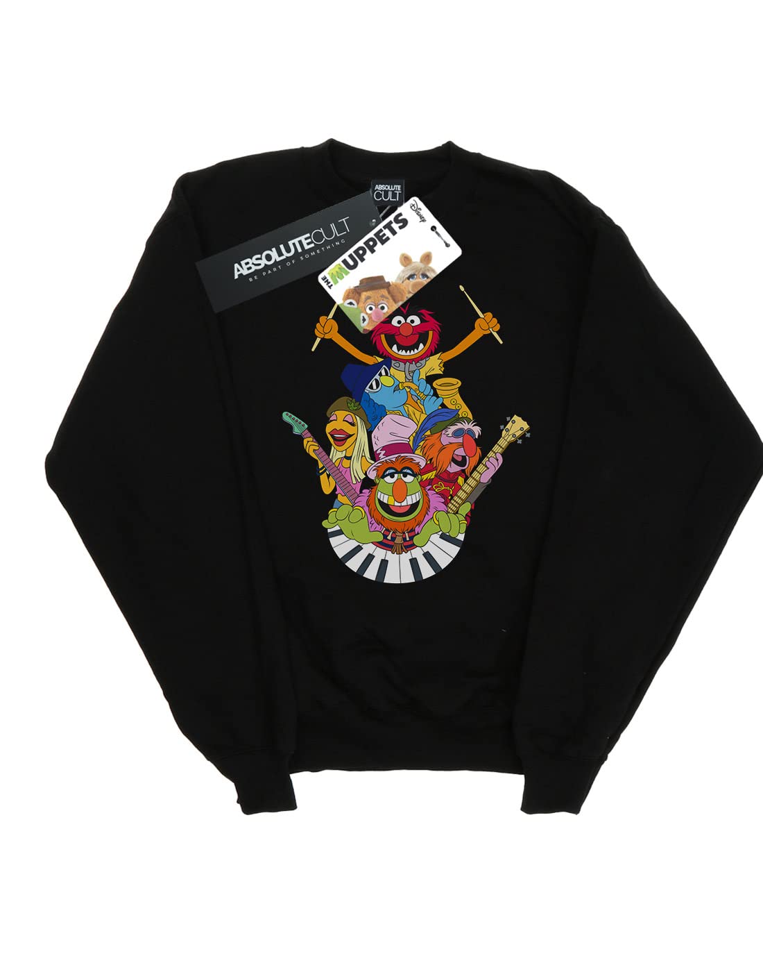 Disney The Muppets Dr Teeth and The Electric Mayhem Boys' Black Sweatshirt Size 7-8 Years | Cool Cartoon Character Hoodie for Kids Birthday Gifts & Casual Wear