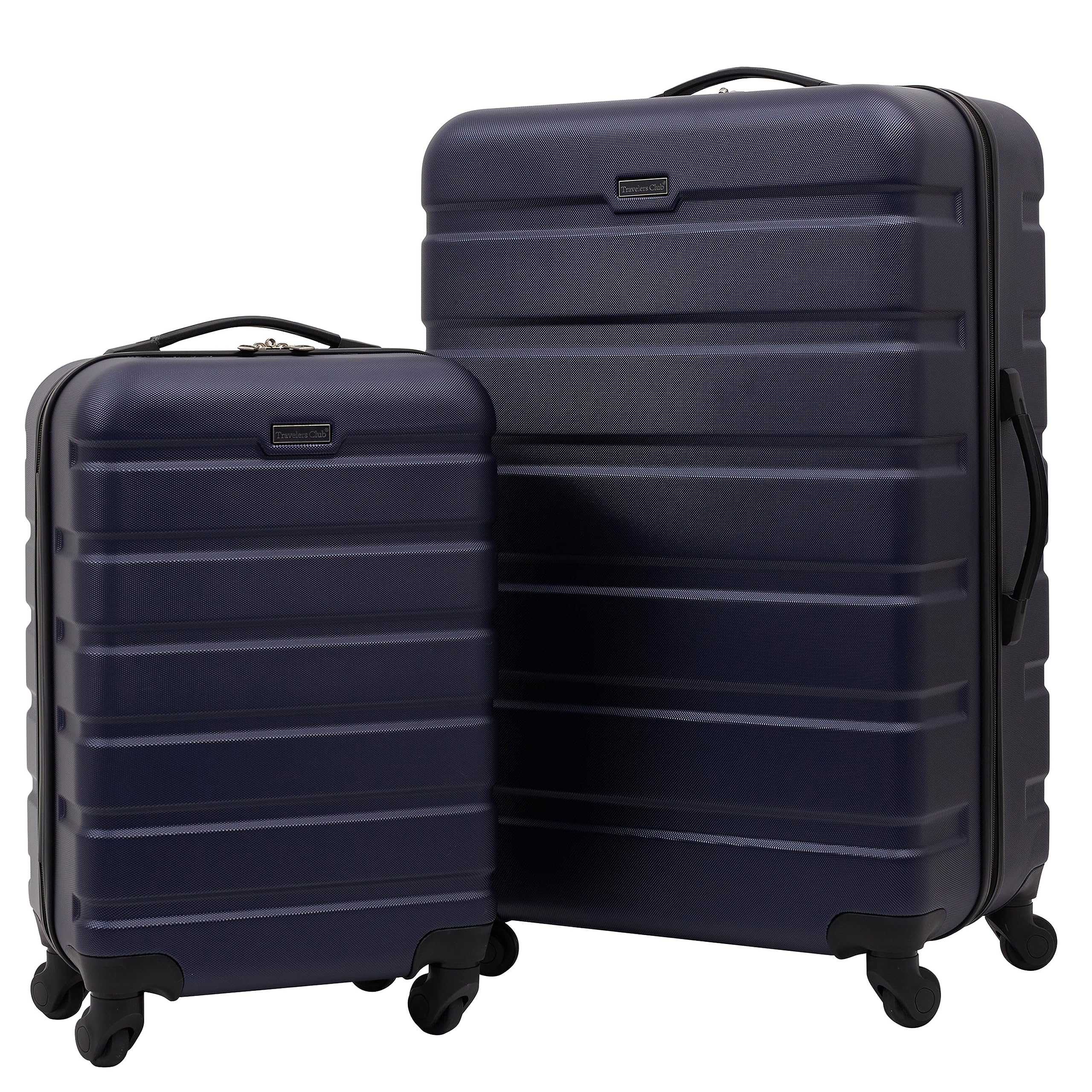 Travelers Club Harper 20-Inch Carry-On Luggage - Lightweight Blue Hardshell Suitcase for Air Travel, Weekend Getaways & Business Trips