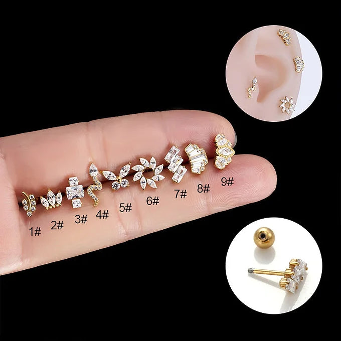 20G Cartilage Surgical Steel Earrings - Butterfly Stud Earrings for Women | Hypoallergenic, Durable Body Jewelry | Perfect for Daily Wear, Parties & Gifts (HSPJ405)