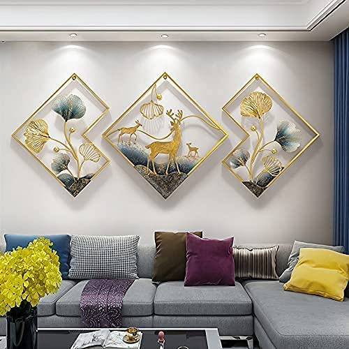 Modern Arabic Numerals Metal Wall Decor - DIY Large Deer Wall Art for Home & Office - Living Room, Bedroom, Study Decorations | Perfect for Farmhouse, Rustic & Contemporary Interior Design