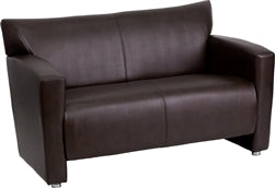 Premium FLASH HERCULES Majesty Series Brown LeatherSoft Loveseat Sofa - Soft Genuine Leather, Comfortable 2-Seater for Living Room, Home Theater & Office Lounge