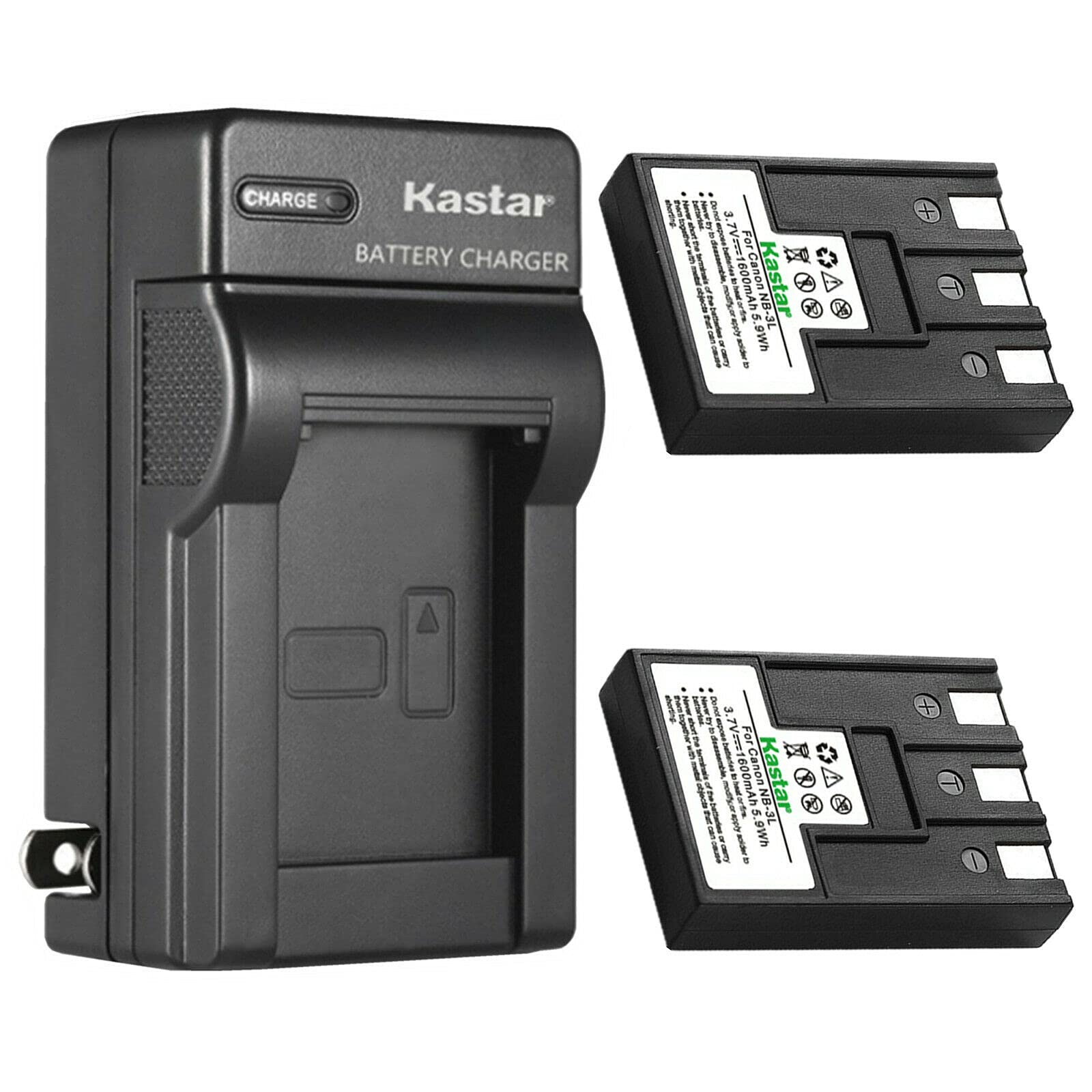 Kastar 2-Pack NB-4L Battery and AC Wall Charger Replacement for Canon PowerShot 20, IXUS 700/750/i/i5/II/IIs/i7 - Perfect for Travel Photography & Backup Power
