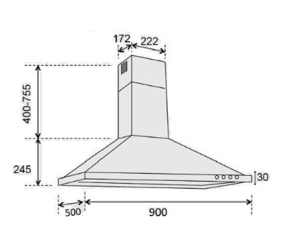 Ellane EH 6180 90cm Stainless Steel Range Hood - Powerful Kitchen Exhaust Fan for Smoke & Odor Removal - Perfect for Modern Home Cooking & Grilling