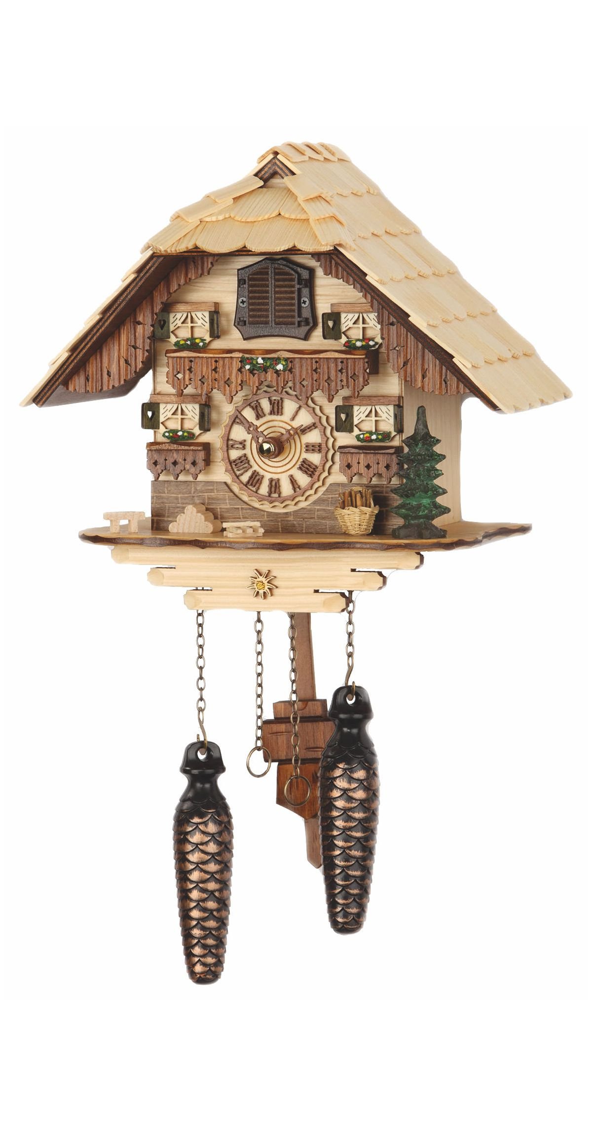 Authentic Black Forest Cuckoo Clock with Music - Handcrafted Trenkle Quartz Movement - Perfect for Home, Cabin, or Office Decor