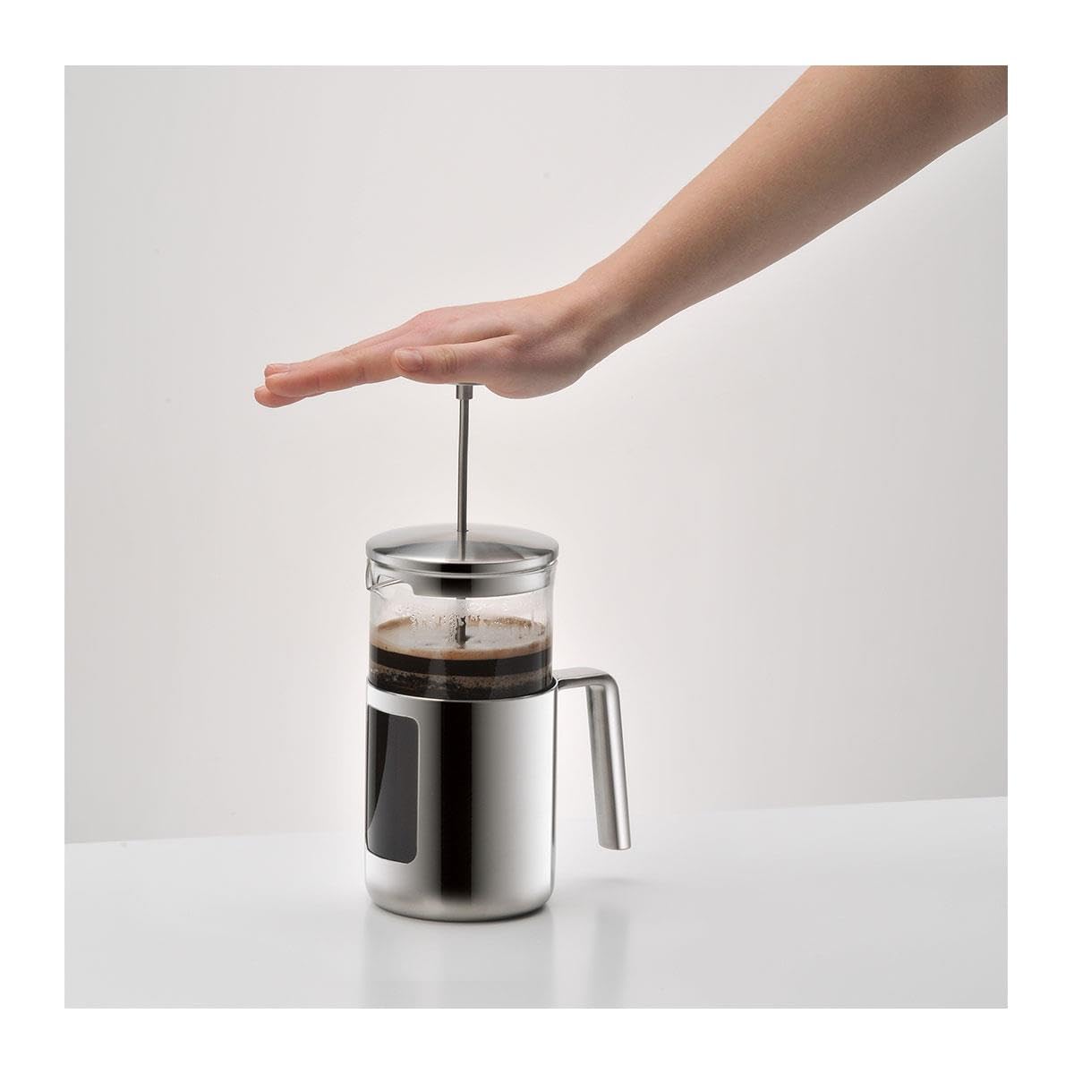 WMF Coffee Press Kult for 8 Cups - Stainless Steel French Press with Heat-Resistant Glass - Perfect for Home, Office & Camping Brewing