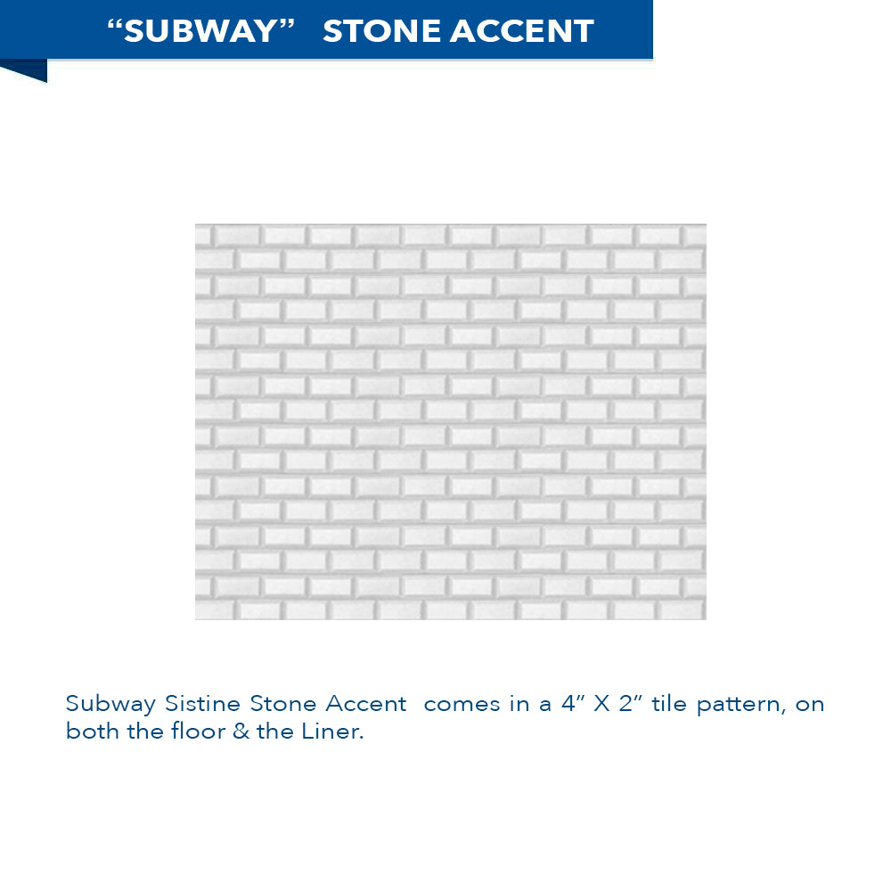 Natural Buff Sistine Stone & Subway Tile Corner Accent - DIY Shower Remodel Kit for Bathroom Renovation | Waterproof & Easy Installation for Showers, Backsplashes & Wet Areas