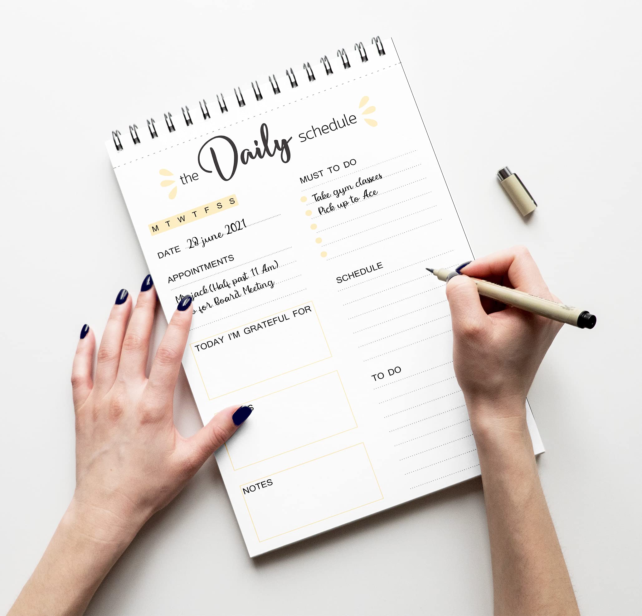 6” X 9” Spiral Notepad - Daily Planner & Motivational To-Do List Organizer with 50 Tear-Off Sheets for Office, School & Home Organization | White Paper Stationery for Checklists & Scheduling