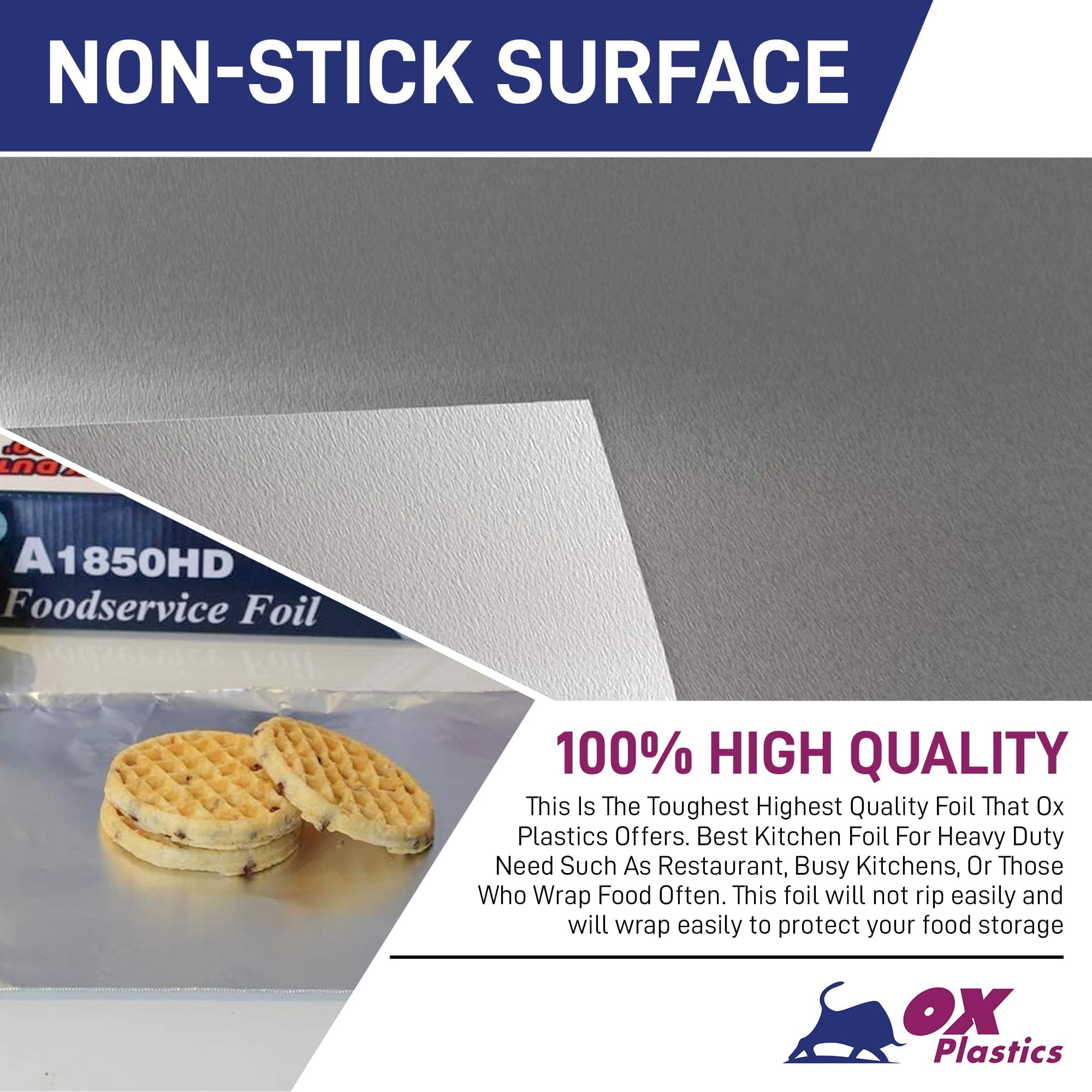 Premium Heavy-Duty Aluminum Foil Roll - Commercial Grade 18