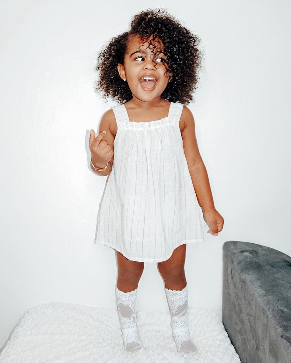 Ivory Sparkly Stripe Blouse & Bloomers Set - Elegant Lace Trim Baby Girl Outfit for Special Occasions, Photoshoots & Christening Ceremonies