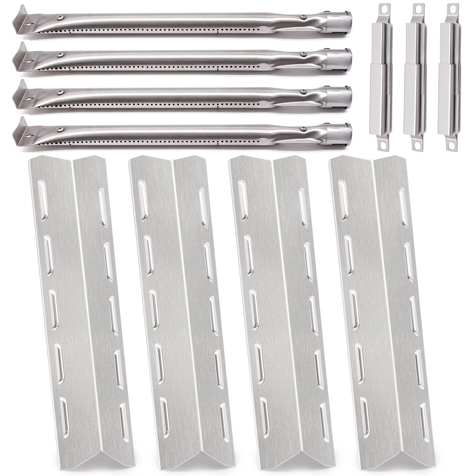 Stainless Steel Grill Parts Kit Compatible with Kenmore 146.34611410 146.23678310 146.16198211 14623678310 146.46366610 146.10016510 146.46372610 - Gas Burners & Heat Plates Replacement for Outdoor BBQ Grilling & Backyard Cooking