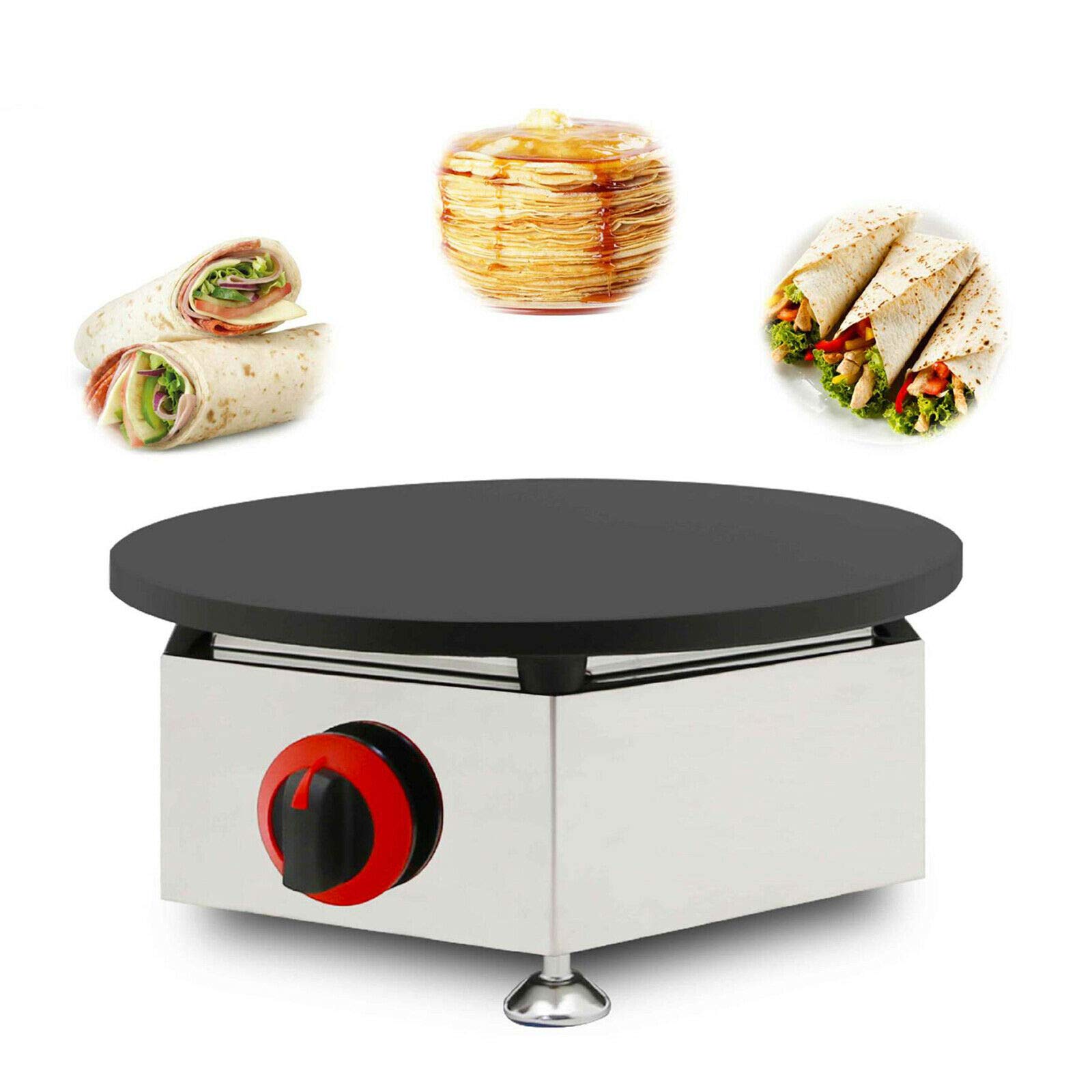 **Commercial Gas Crepe Maker Machine - Adjustable Temperature, Stainless Steel LPG Countertop Griddle, Non-Stick Pancake Maker for Home & Bakery - Perfect for Breakfast, Desserts & Catering**