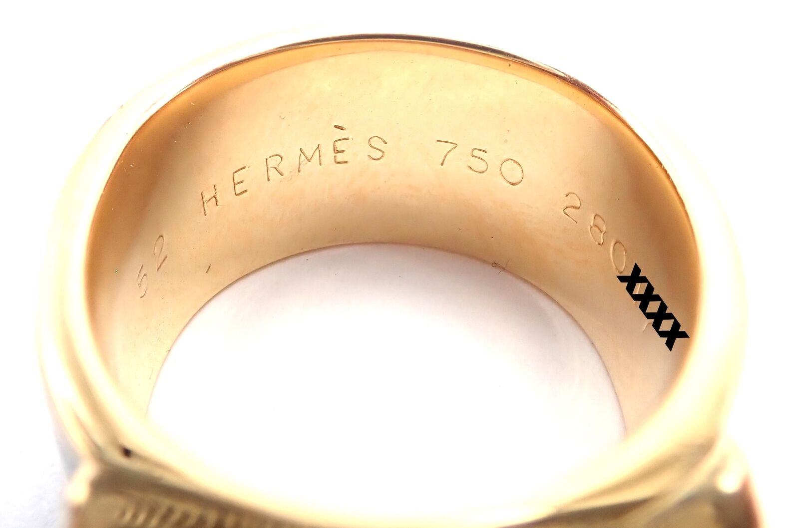 Authentic Hermes Collier de Chien 18K Yellow Gold Blue Enamel Band Ring - Size 6 - Luxury Fashion Jewelry for Women, Perfect for Parties, Weddings & Special Occasions