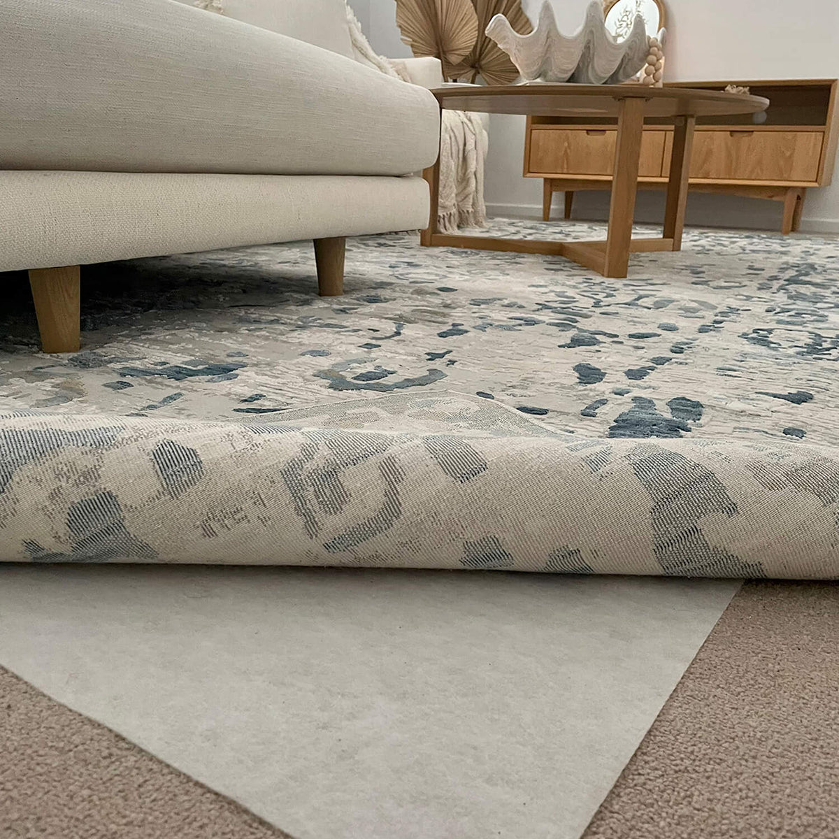 Non-Slip Cloud Rug Pad - Ultra Soft & Grippy Carpet Underlay for Hardwood Floors - Perfect for Living Room, Bedroom & Nursery Safety