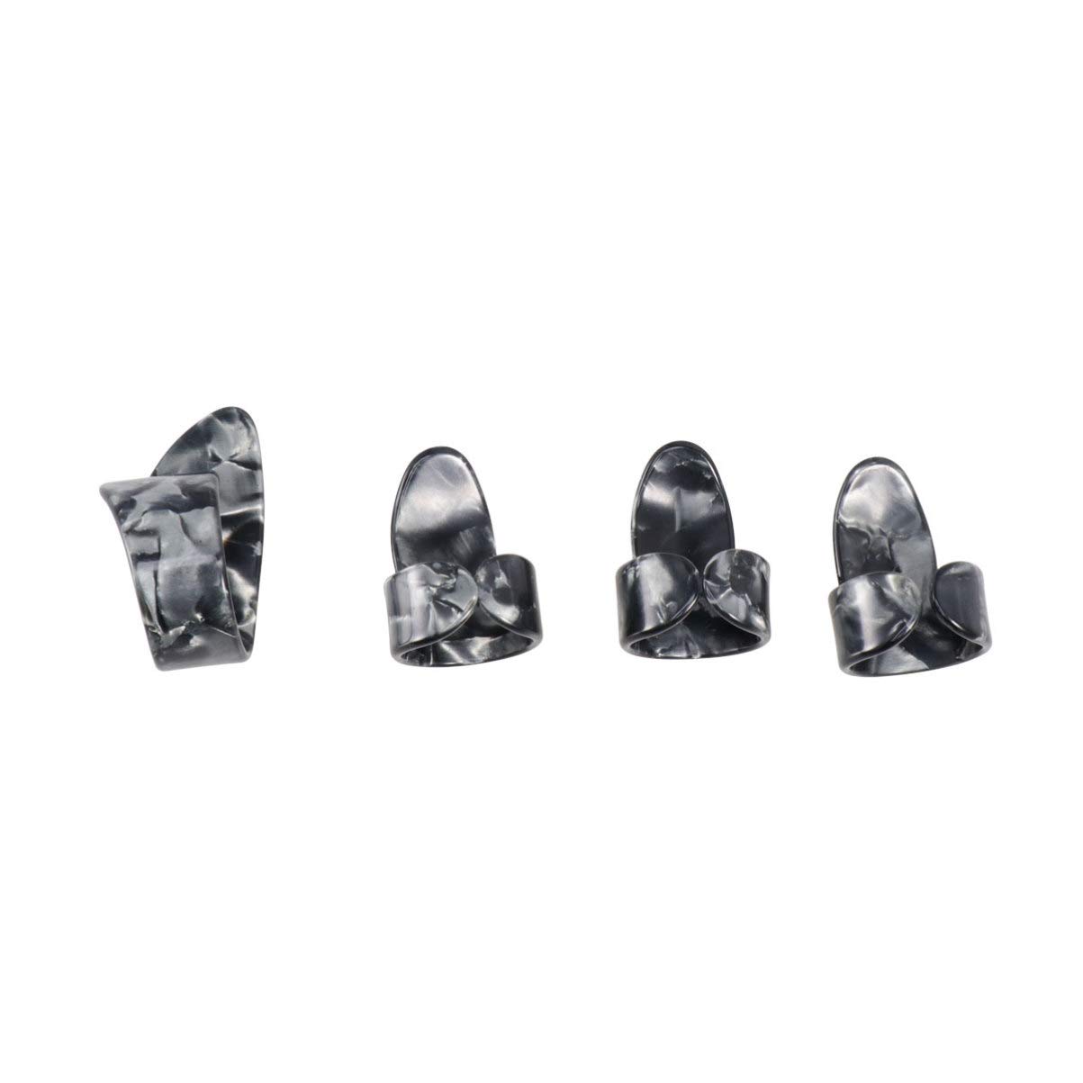 Milisten 4-Piece Metal Finger Plectrum Set - Guitar Picks, Banjo & Ukulele Picks with Thumb Protector - Durable Celluloid Guitar Nail Picks for Professional Musicians & Beginners - Perfect for Live Performances, Studio Recording & Practice Sessions