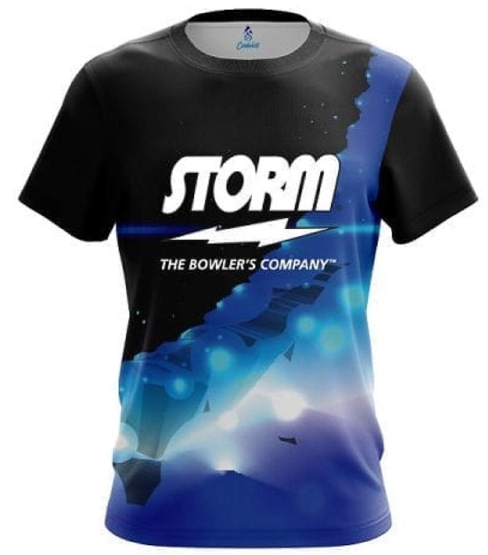 Storm Space Pixel Mountain Bowling Jersey - High Performance Bowling Shirt for Men & Women - Perfect for Tournaments, Leagues & Casual Play