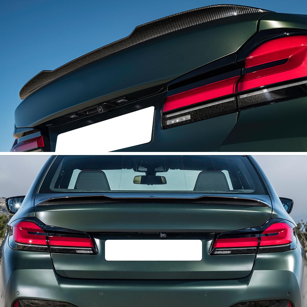AeroBon Real Carbon Fiber Trunk Spoiler for BMW 5 Series G30 Sedan & F90 M5 (2017-2023) - CS Style Rear Wing | Enhances Aerodynamics & Sporty Look | Perfect for Car Enthusiasts & Performance Upgrades