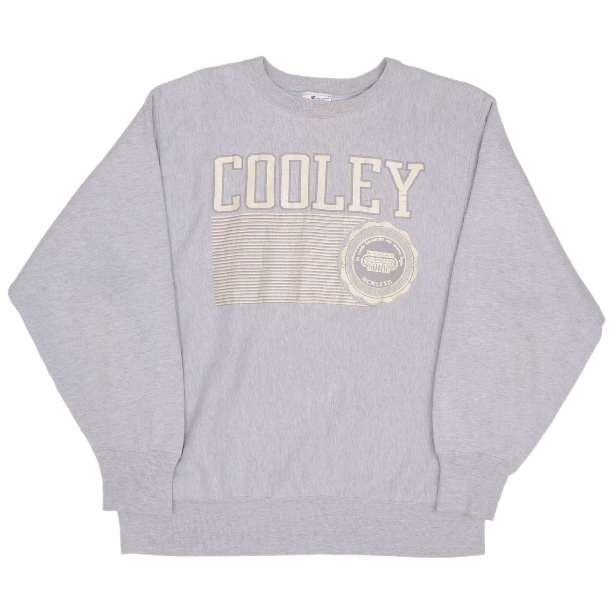 Vintage Champion Reverse Weave Cooley Law School Sweatshirt 1980s XL Made in USA - Retro College Style for Men & Women - Perfect for Casual Wear, Gym, and Street Fashion