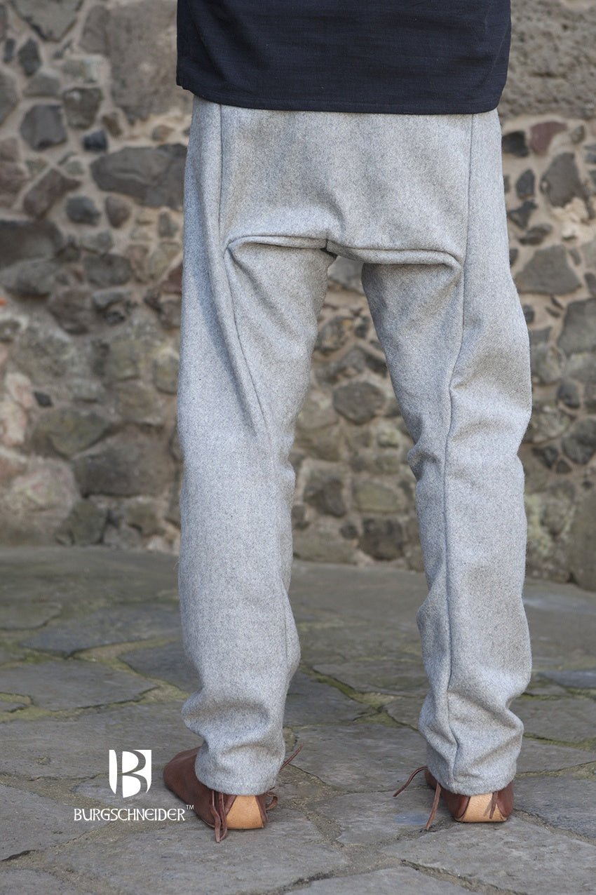 Viking Wool Thorsberg Pants - Medieval Norse Trousers in Fenris Grey | LARP, Reenactment & Historical Costume