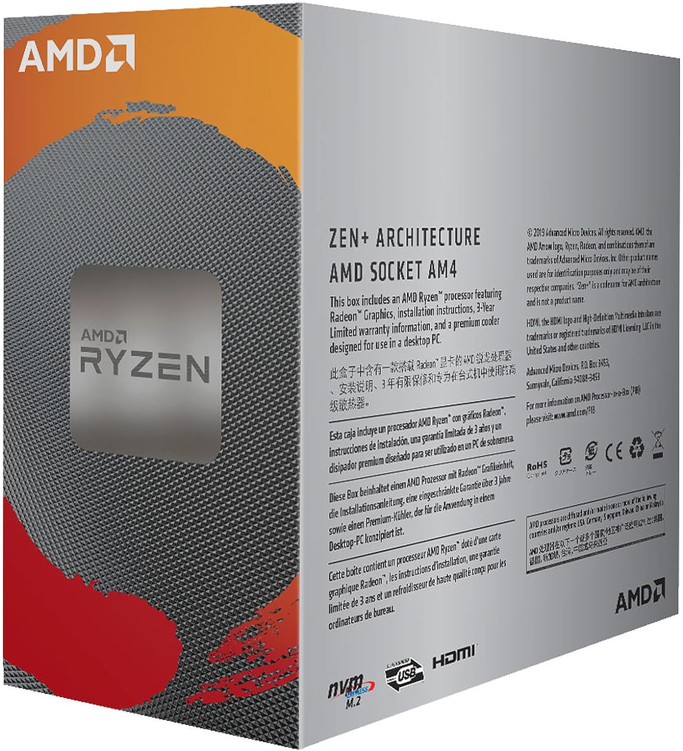 AMD Ryzen 3 3200G 4-Core Processor with Radeon Vega 8 Graphics - Desktop CPU for Gaming, Streaming & Home Office Use