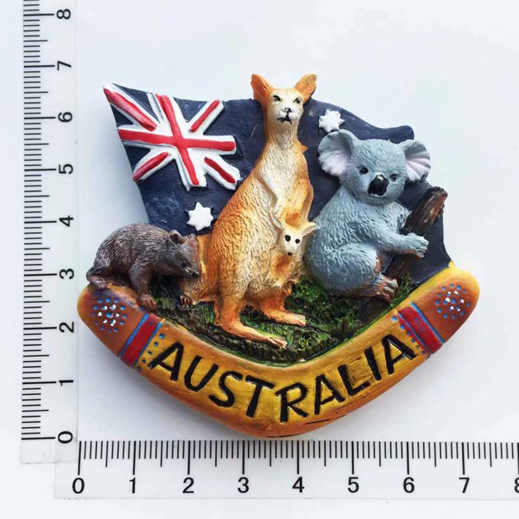 Australia Koala Kangaroo 3D Fridge Magnet Set - Handmade Resin Souvenir Collection for Travel Gifts & Home Decor (Perfect for Refrigerators, Offices & Travel Memories)