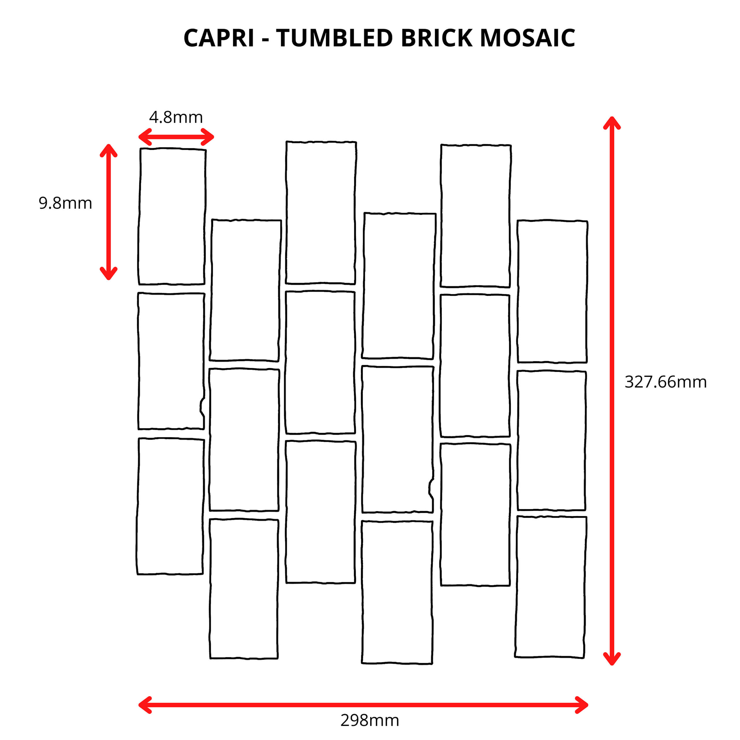 Capri Edge Mosaic 299x305 Tumbled Salt Tile - Natural Stone Wall & Floor Tile for Bathroom, Kitchen Backsplash, and Pool Surrounds