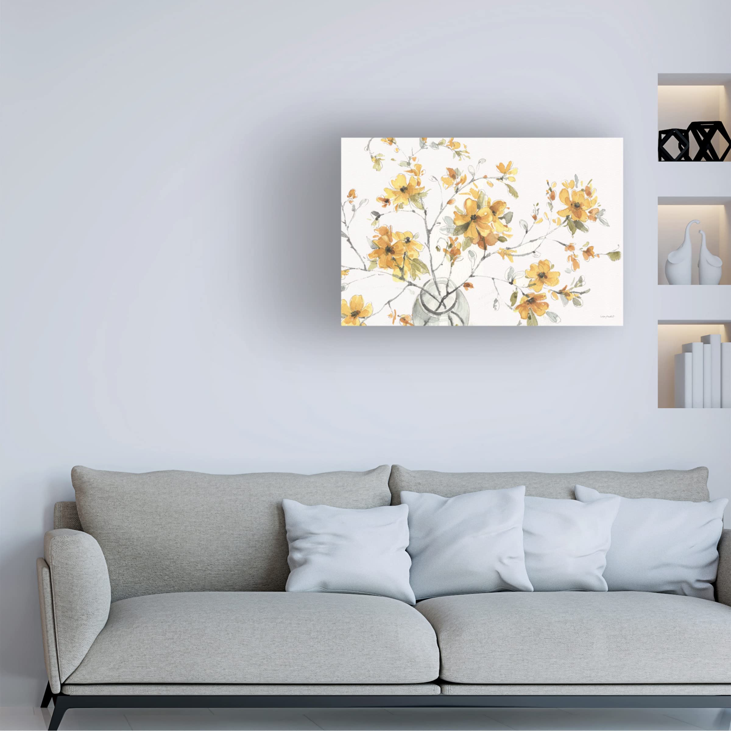 Lisa Audit 'Happy Yellow 01' Canvas Wall Art Print - Modern Abstract Painting for Living Room, Bedroom & Office Decor