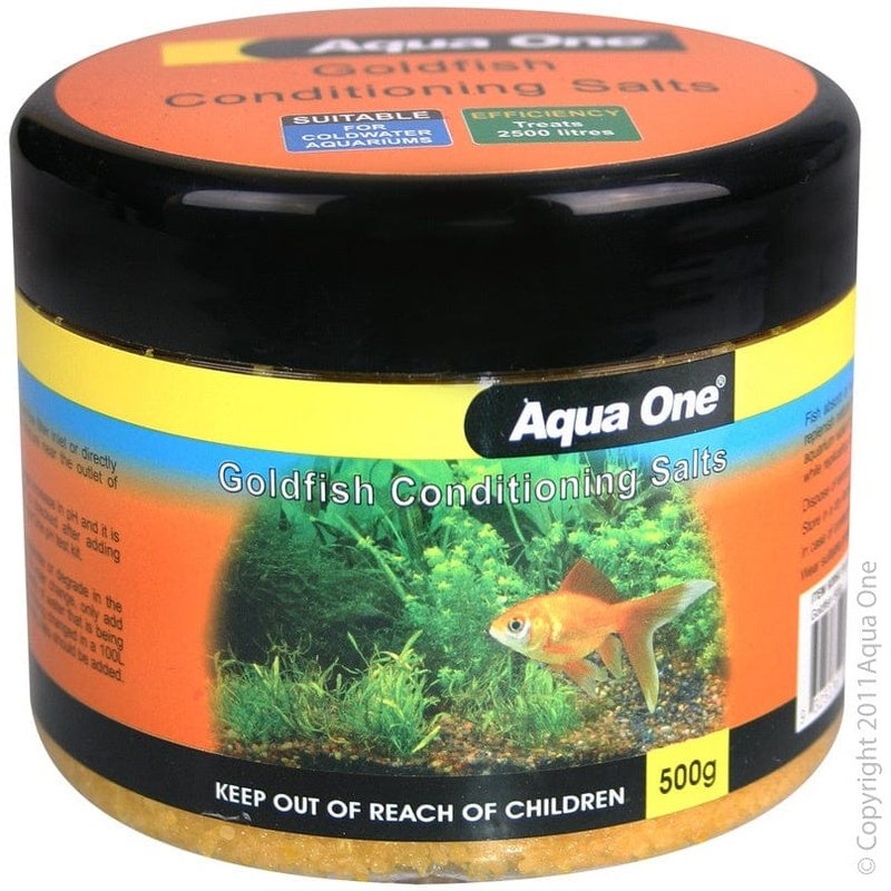 Aqua One Goldfish Conditioning Salt 500g - Water Treatment for Healthy Goldfish | Improves Fish Health & Reduces Stress | Perfect for Aquariums, Fish Tanks & Pond Maintenance