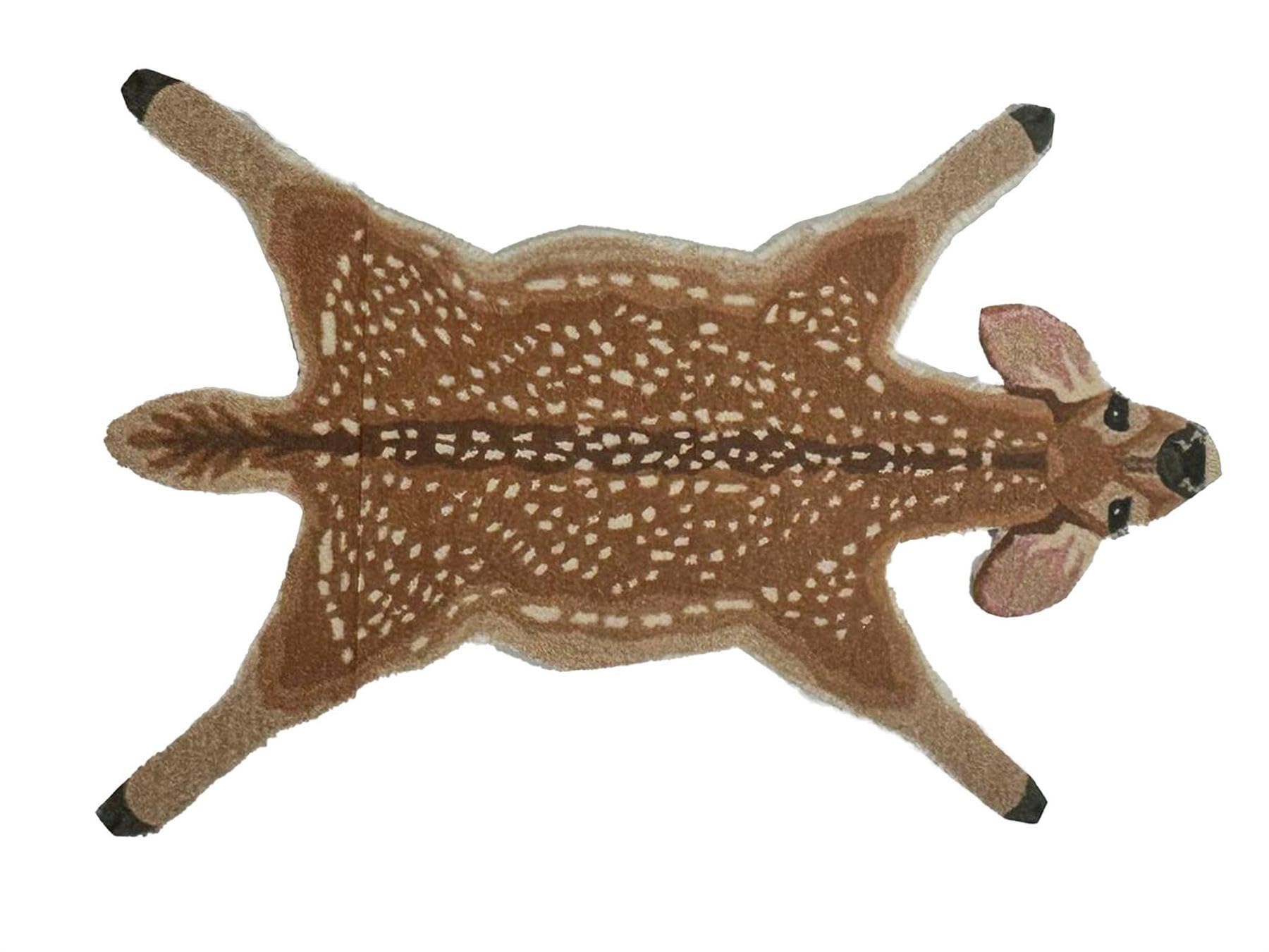 Melody Jane Dollhouse Deer Rug - Modern Animal Print Play Mat for Dollhouses, Nursery Decor & Kids Room Accessory - Perfect for Pretend Play, Storytelling & Room Decoration