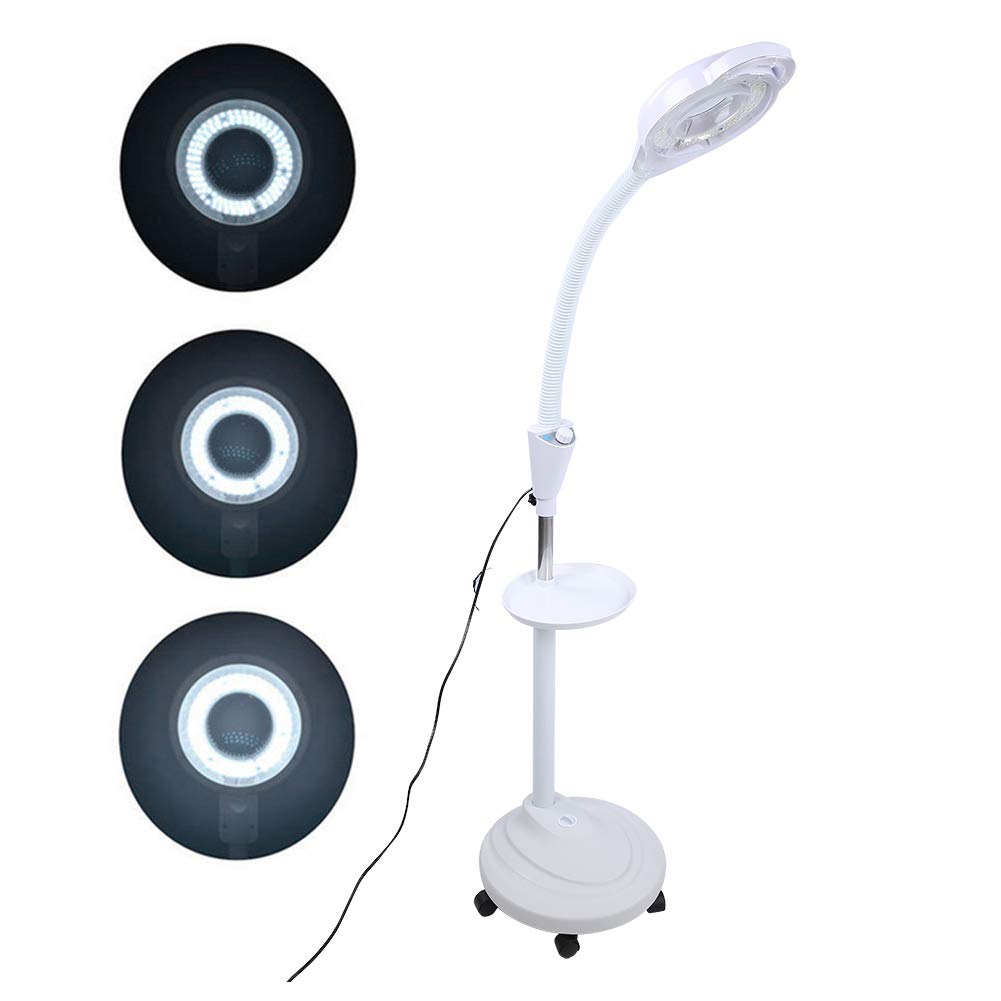 8X Vertical LED Magnifying Lamp with Cold Light - Professional Beauty & Eyecare Magnifier with Adjustable Brightness - Perfect for Makeup, Nail Art, Reading & Detailed Work