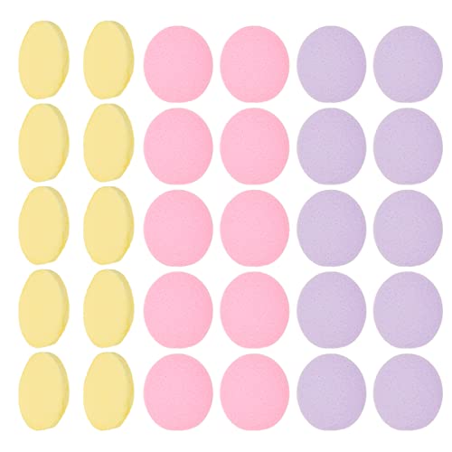 FRCOLOR Compressed Facial Sponges for Makeup Removal - Round Cleansing Puffs, Reusable & Gentle Face Sponge for Daily Skincare & Travel Use