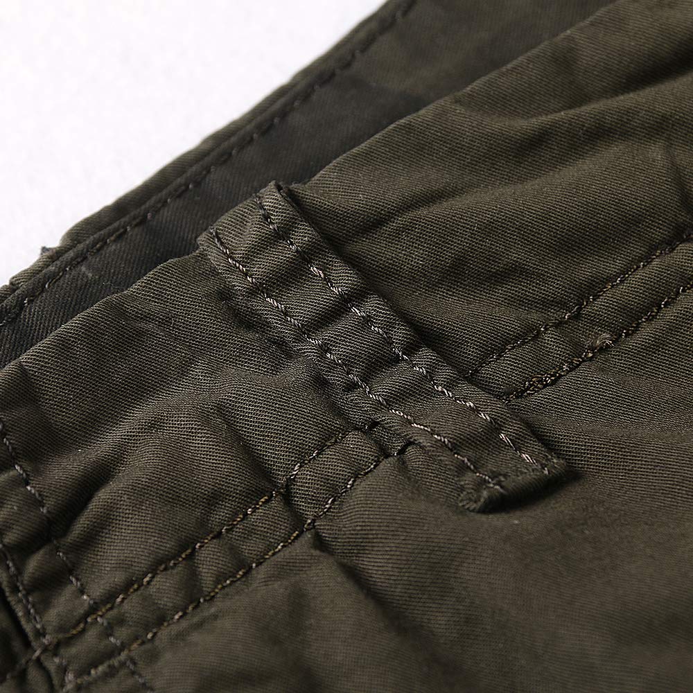 OCHENTA Men's Lightweight Cargo Shorts - Breathable Cotton Casual Shorts with Multiple Pockets | No Belt Needed | Perfect for Outdoor Activities, Travel & Summer Wear