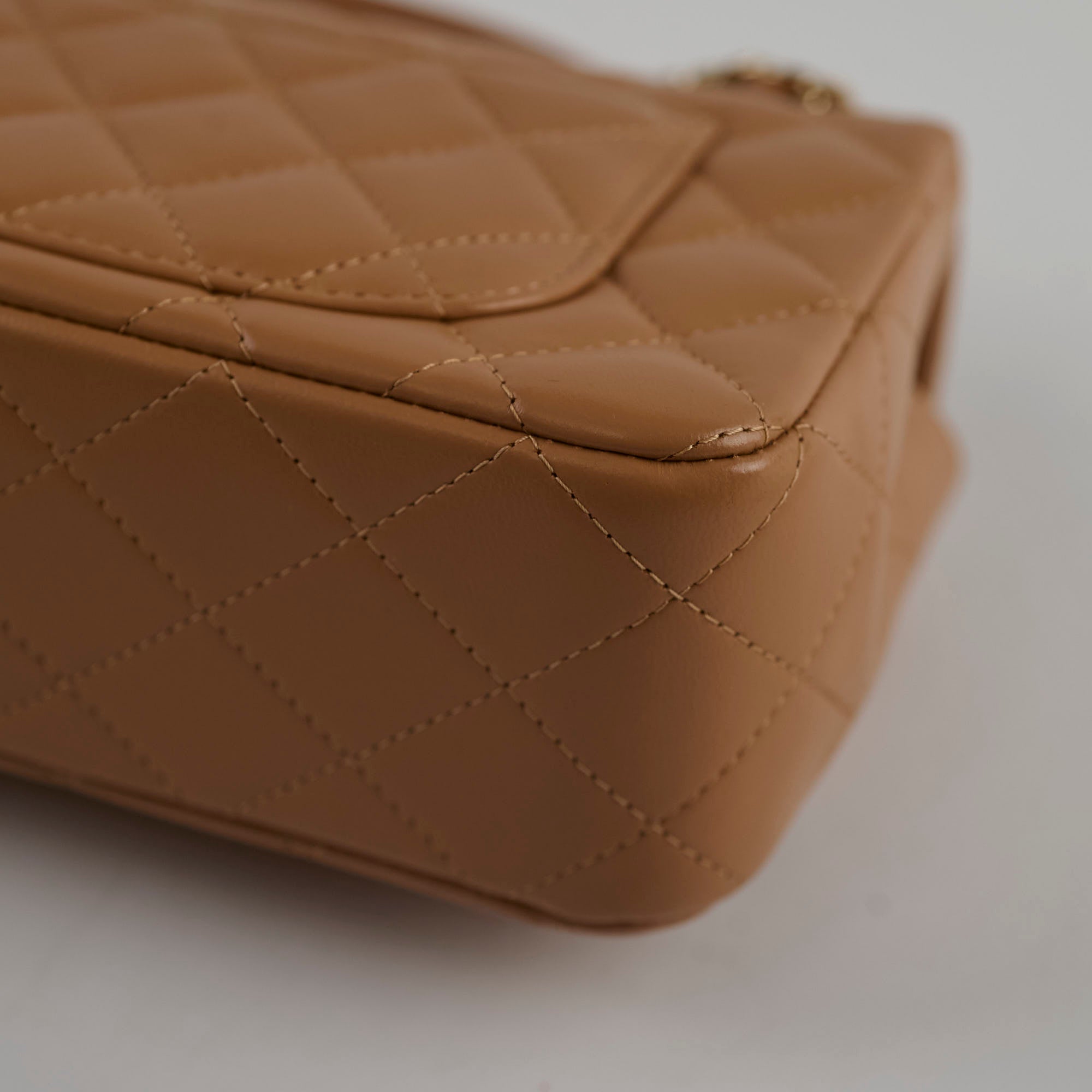 Chanel Mini Rectangular Top Handle Bag in Dark Beige with Microchip - Perfect for Evening Parties, Date Nights & Luxury Fashion Accessories