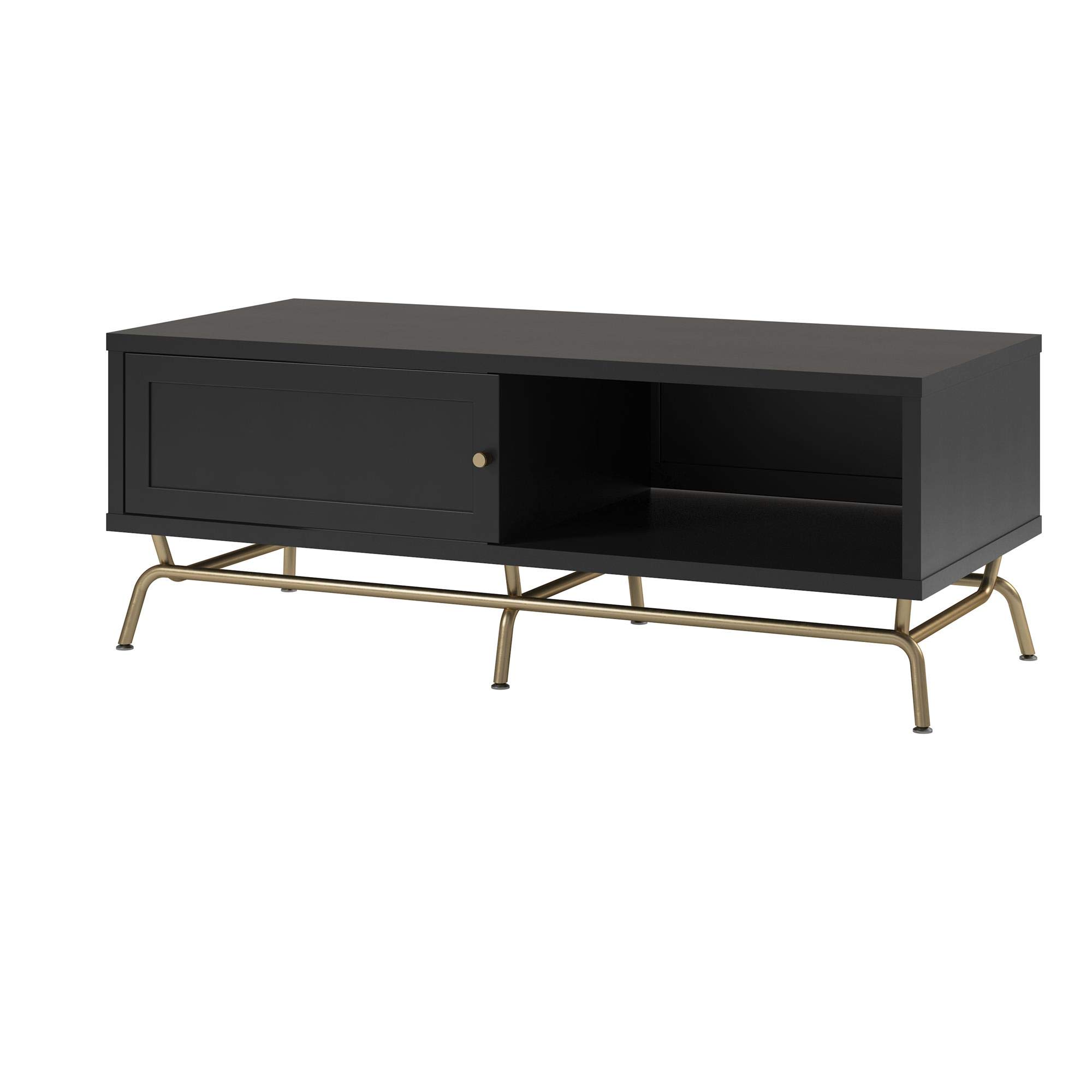 CosmoLiving by Cosmopolitan Nova Modern Black Coffee Table - Stylish Living Room Furniture for Small Spaces & Home Decor