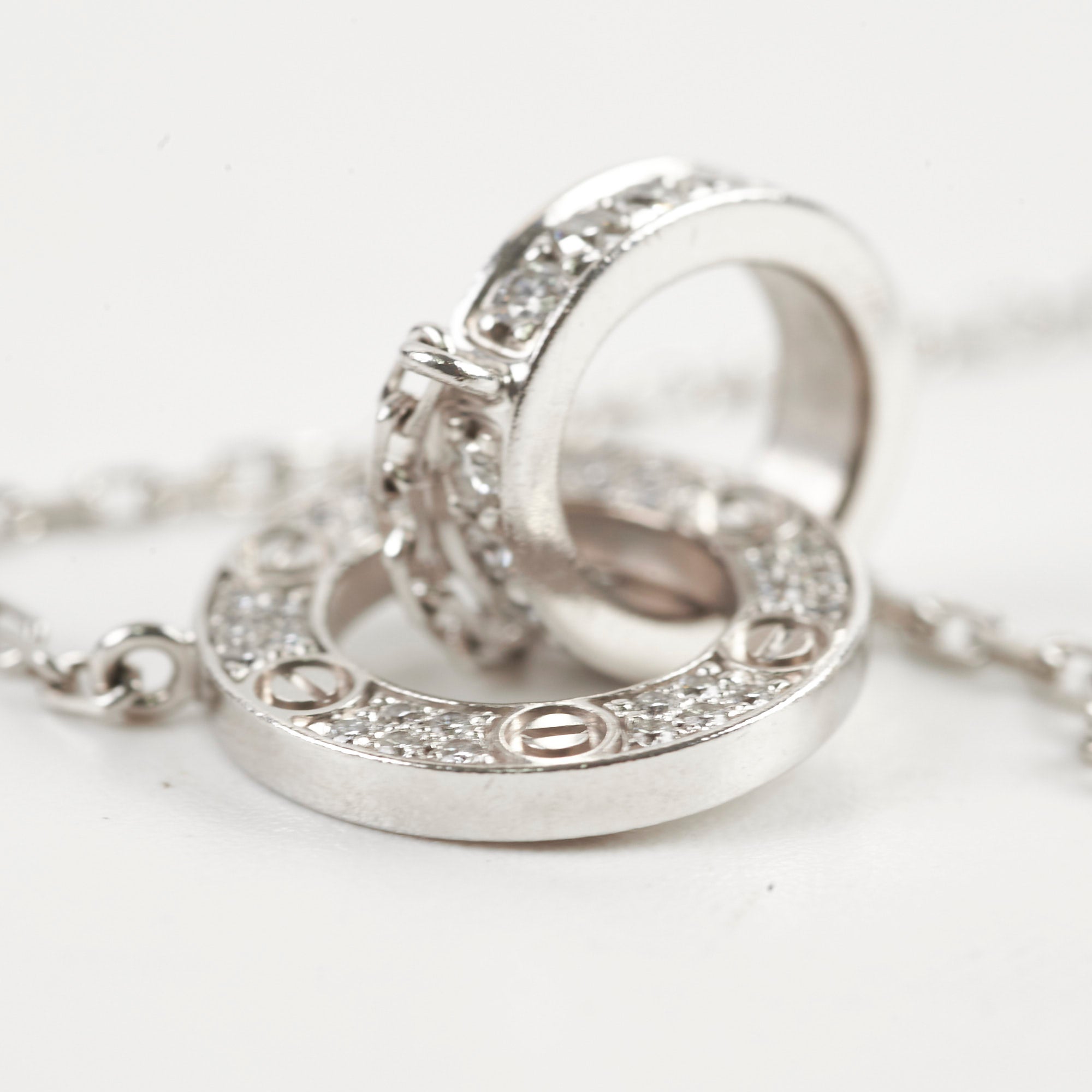 Cartier Love Necklace in 18K White Gold with Diamonds - Elegant Jewelry Gift for Women, Perfect for Anniversaries & Special Occasions