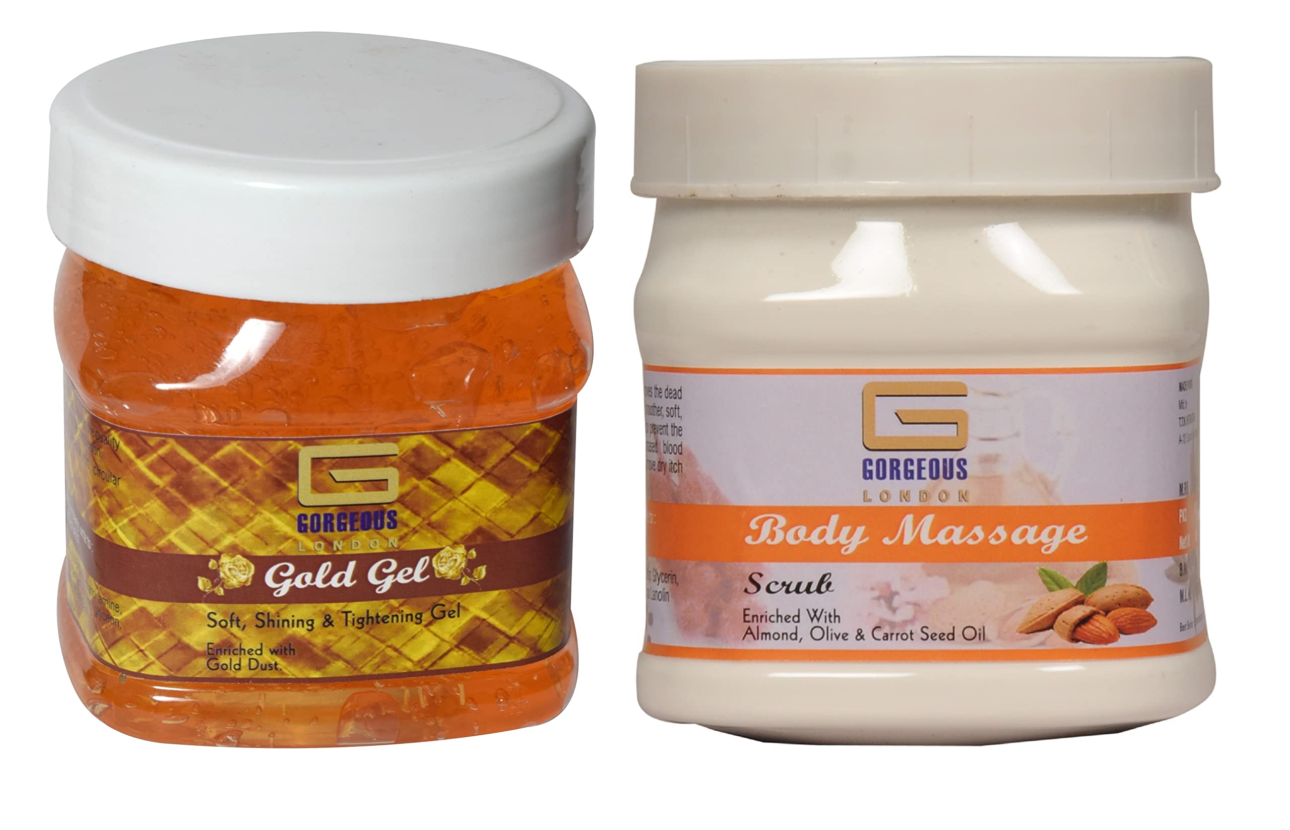 London Gold Gel & Body Massage Scrub Set - 2 Pack (450ml Each) for Spa, Exfoliation & Skin Hydration | Perfect for Home & Professional Use